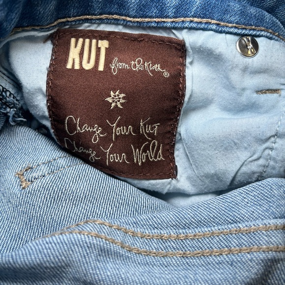 Kut Kloth Women Catherine Boyfriend Mid Rise Stretch Denim Bermuda Short Size 10 - Picture 7 of 9